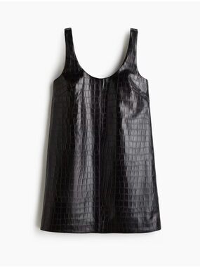 Divided Black Croc-Embossed Faux Leather Mini Dress